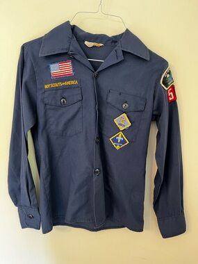 Boy Scouts of America Vintage Cub Scout Shirt - Navy with Patches